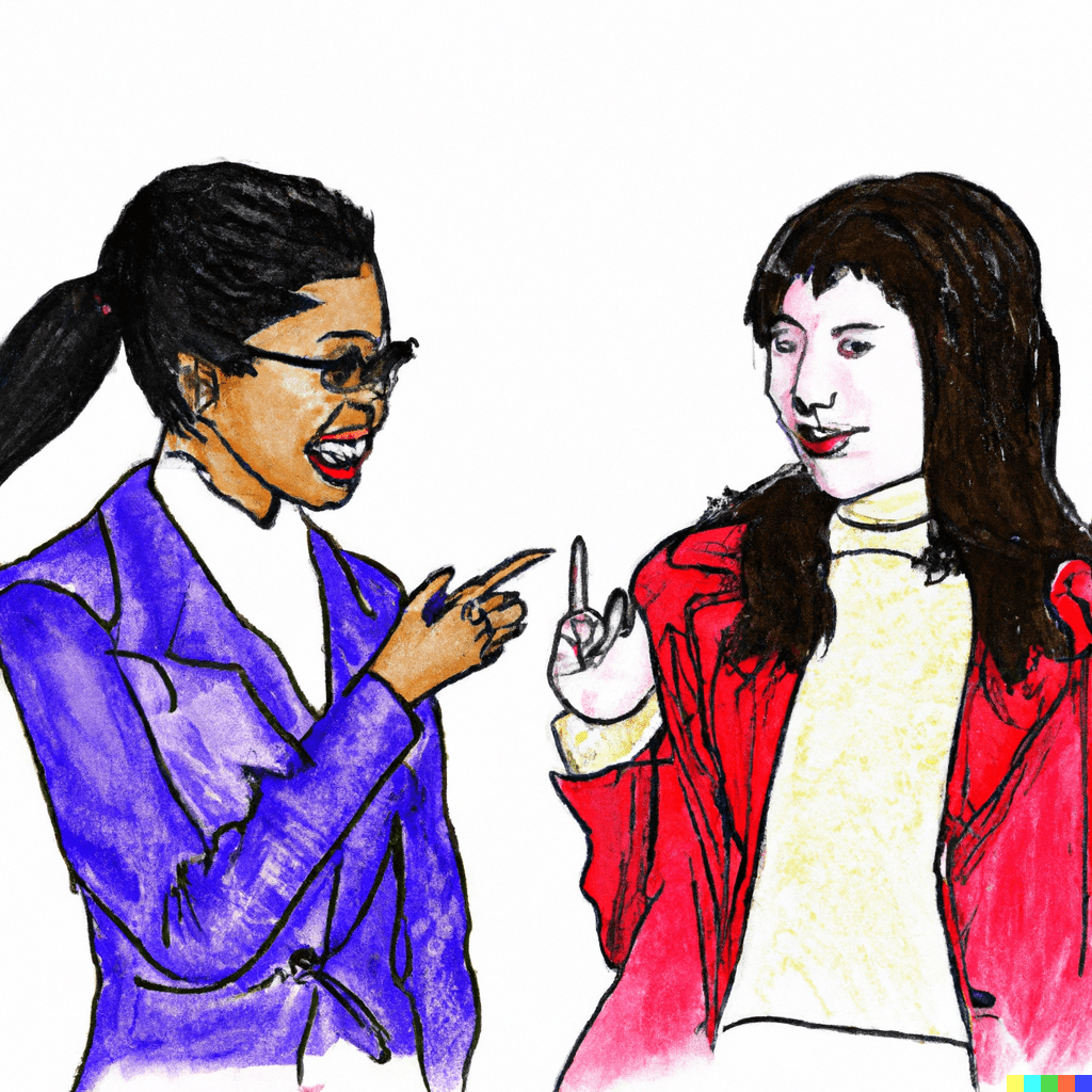 Two Women discussing business