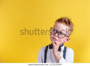 Little Boy Thinking About What an Invoice is